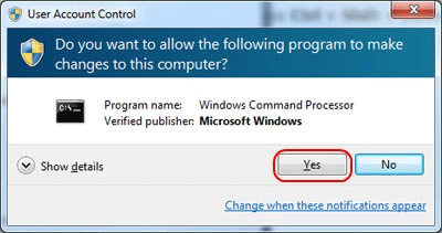 Windows 8 User Account Control, Yes Allow